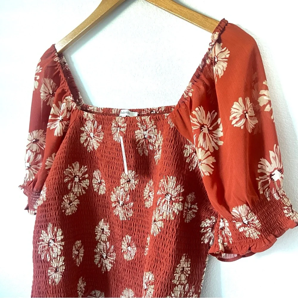NWT Madewell Georgette Lucie Puff Sleeve Top